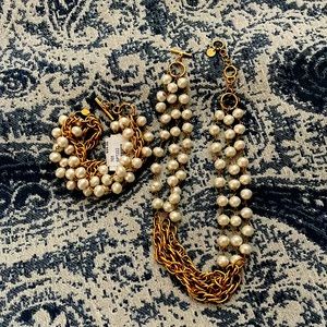 Beautiful Spartina bracelet and necklace set. Pearls and gold. Sold as a set.